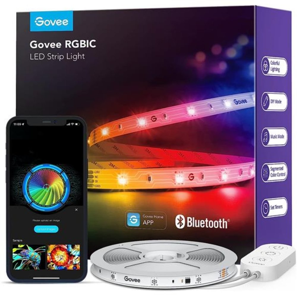 RGBIC LED Strip Lights, Smart LED Lights for Bedroom, Bluetooth LED Lights